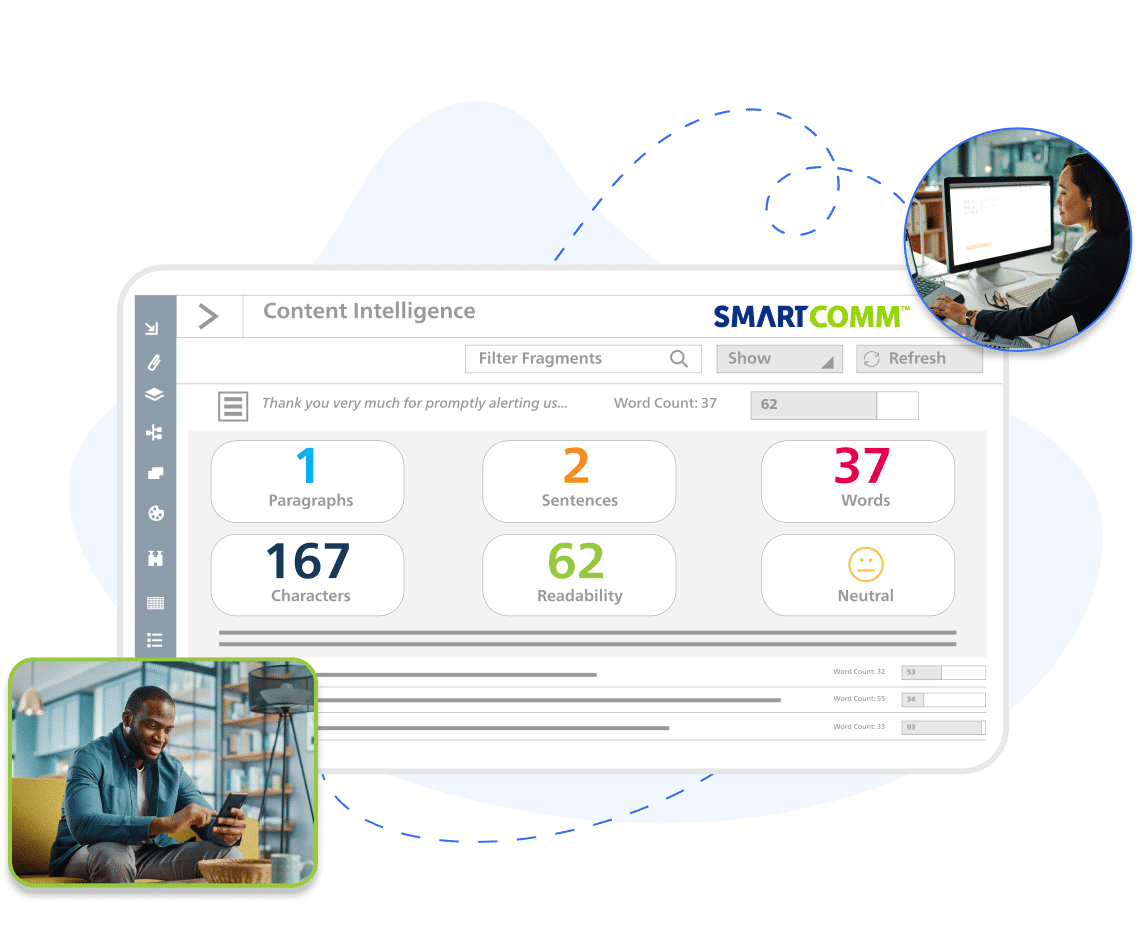 conceptual product interface of what smartcomm looks like after companies migrate their ccm to a modern system