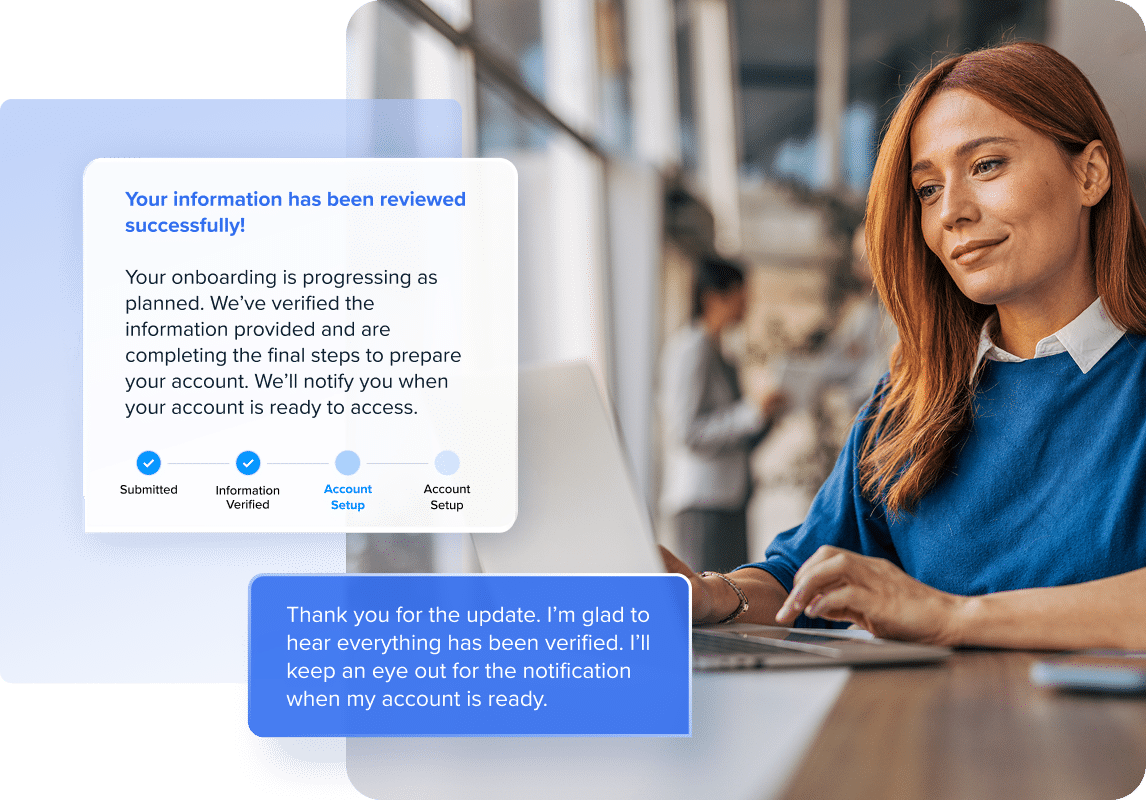 Client onboarding image with conversation example